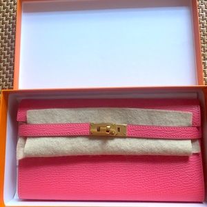 💯Authentic Hermes Kelly Long Wallet Chèvre Mysore